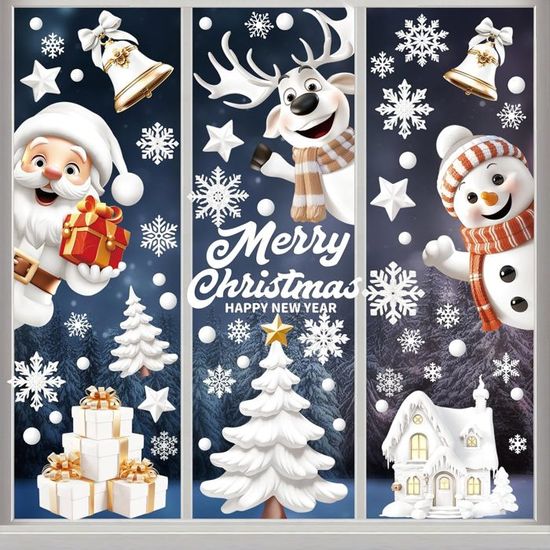 Autocollants Fenêtre Flocons De Neige – 106 Pièces – Déco Noël Sans Colle