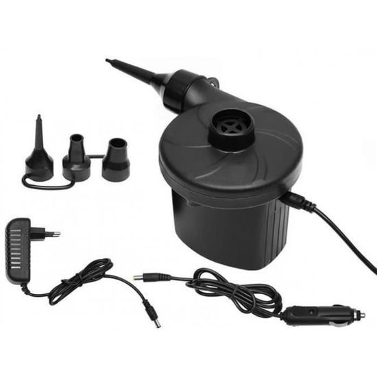 Pompe électrique Portable Avec 3 Buses - Gonfleur Rapide Pour Matelas, Piscines, Jouets | Usage Intérieur/extérieur | Alimentation 12V Et 110V - 6