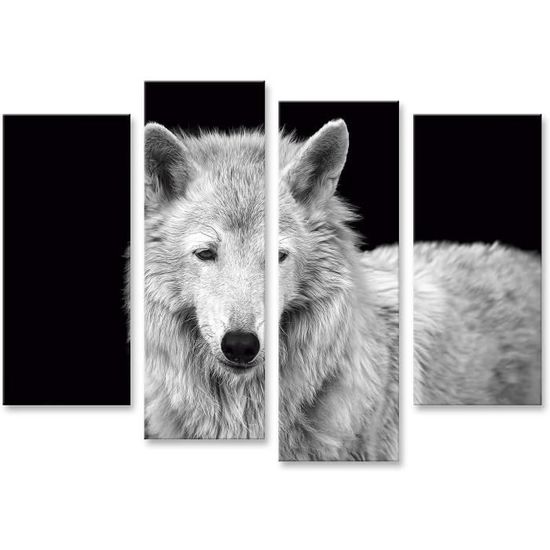 Tableau Sur Toile Animalier – Loup – Sans Cadre – Toile Non Tendue – Décoration Murale