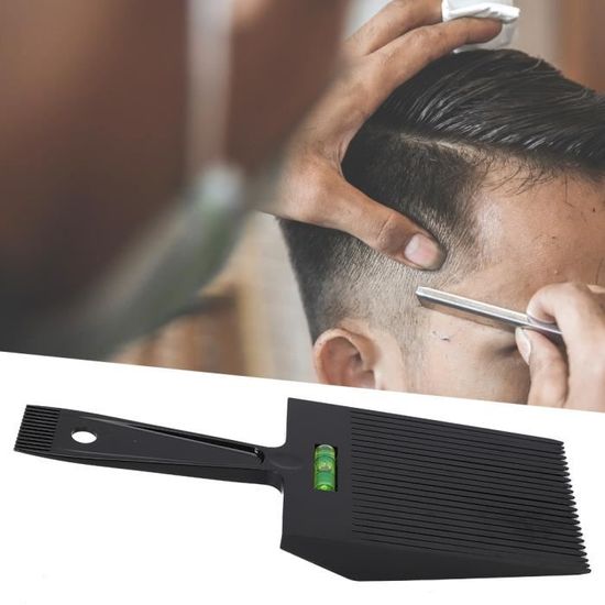 Brosse manuelle Guide de coupe plat Peigne Coupe-cheveux Peigne Barber Shop Outil de coiffure (noir) -TUN