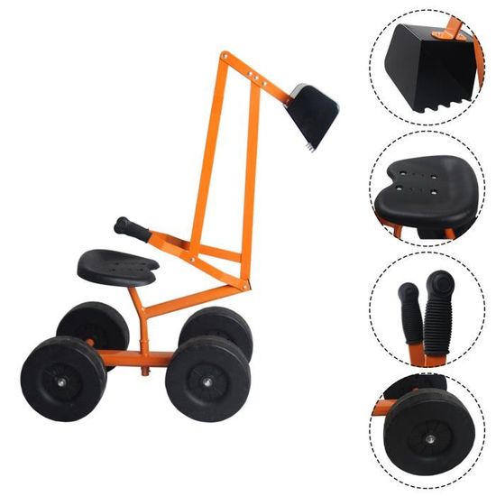 Pelle à Sable Jouet Stargo - Excavateur Enfant Chevauchable - Rotation 360° - Jeu Extérieur