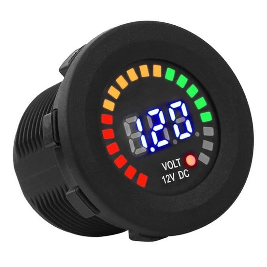Thermomètre De Voiture Voltmètre Allume-cigare Avec Chargeur De Voiture USB, 3in Double Affichage LED Voltmètre Numérique Thermomètre Allume-cigare Chargeur De Voiture USB Camion De Voiture