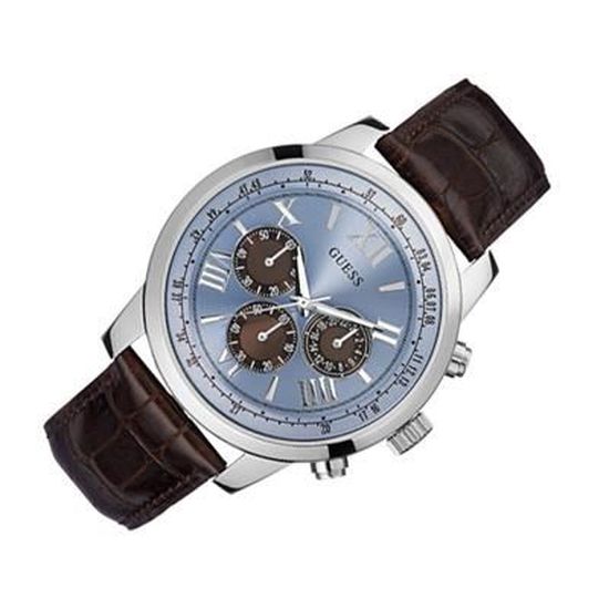 Guess W0380G6 Montre Hommes Chronographe Gris Marron