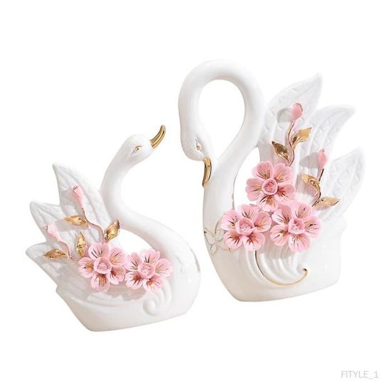 Figurines Renne Origami Résine - Lot De 2, Blanc, Décoration Noël Moderne Maison Bureau