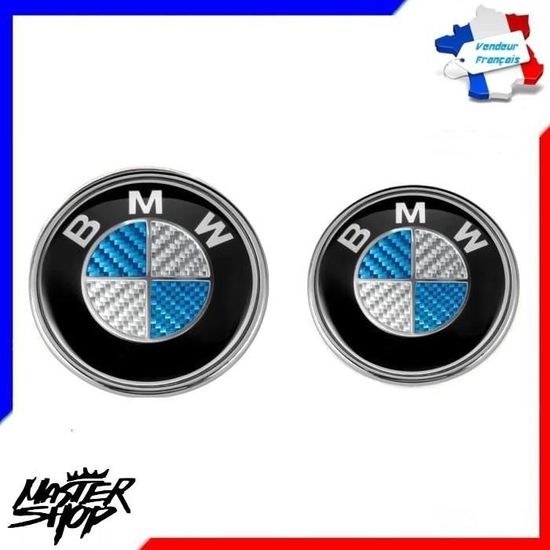 Logo emblème BMW carbone kit 2 pcs 82mm et 74mm - MS47 FR - Cdiscount Auto