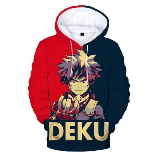 Sweat Capuche My Hero Academia Noir Rouge Noir rouge