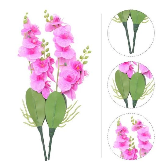 2pcs artificiels de simulation de d'orchidée en fausse phalaenopsis fleur-plante artificielle - fleur sechee vase - coupe - fleur