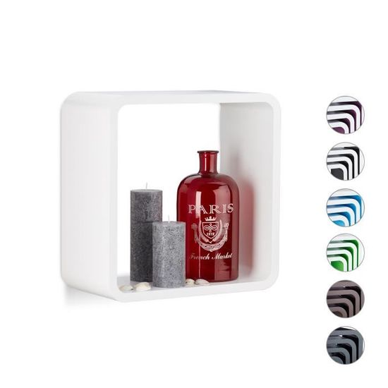 Lot De 3 étagères Murales Cubes En MDF Marron - Idéal Pour Rangement Déco Salon Ou Chambre