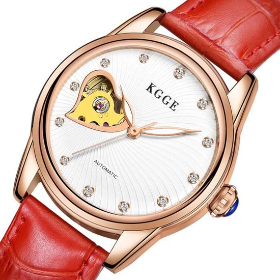 Montre à Quartz Classique Pour Femme Avec Bracelet En Cuir Et