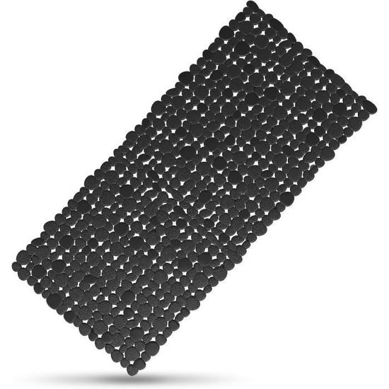 Tapis De Bain Antidérapant SilverRack DermaSensitivo Noir Galets 88x40cm