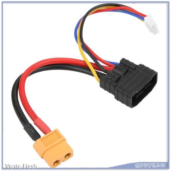 Câble Adaptateur TRX-3S Vers XT60 - Connecteur De Batterie Pour RC - Prise TRX Vers XT60 - Pour Voiture Et Avion RC