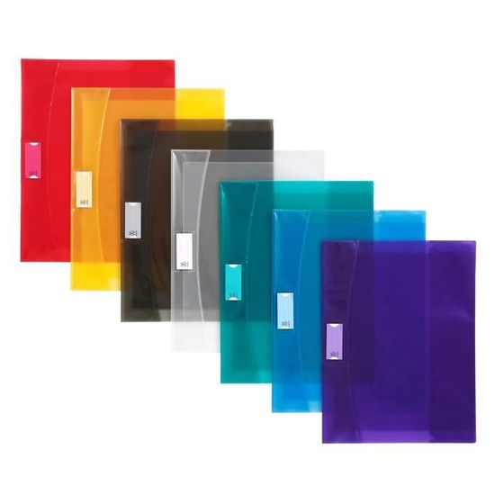 Viquel Propyglass - Chemise Polypro à Rabats - A4 - Transparent - étiquette Sur La Tranche Pas Cher Guadeloupe | Bureau Vallée