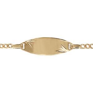 Gourmette bébé plaqué or ovale 15/13cm diamanté ét