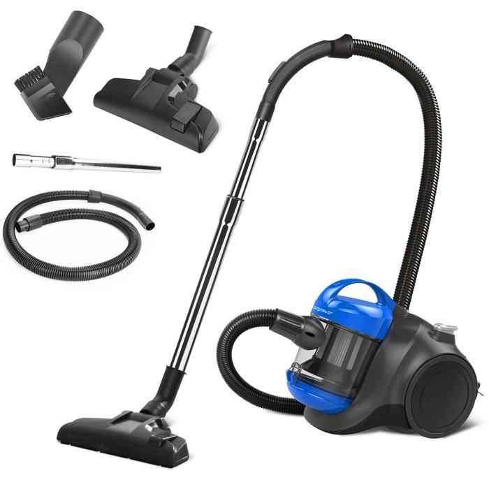 Aigostar Tidy - Aspirateur traineau compact sans sac. Filtre Hepa, 700W, réservoir 1.5L et 2 brosses. Long câble.