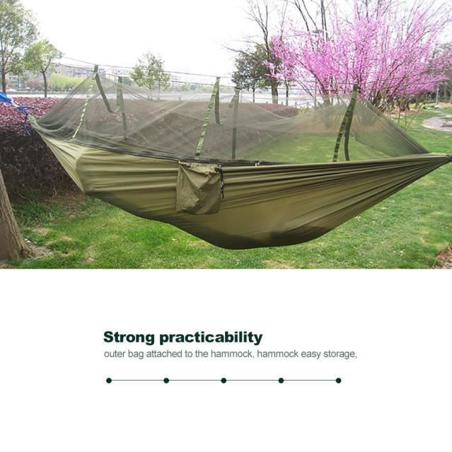 Accessoires d'éclairage de camping Hamac extérieur de moustiquaire hamac léger de tissu de parachute double hamac jiaodezmc 224