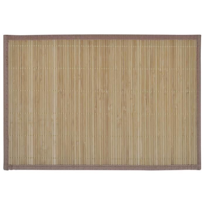Sets de table 6 Napperons en bambou 30 x 45 cm Brun