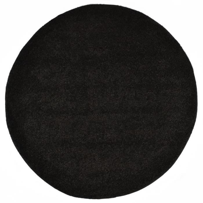 Tapis Shaggy - Tapis de sol Tapis de salon 160 cm Noir