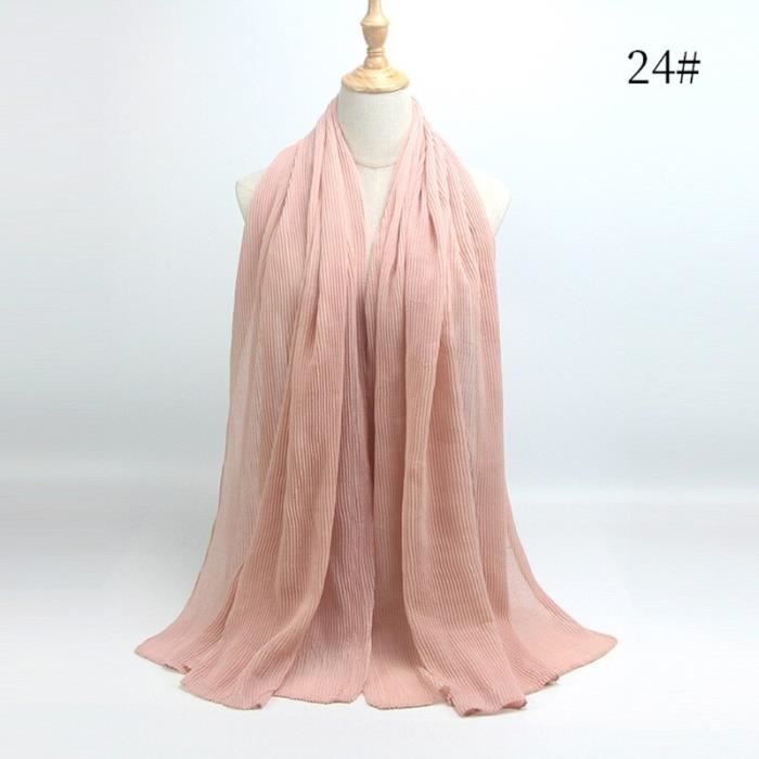 Foulard hijab en coton froissé, écharpe douce, écharpe chaude, écharpe chaude, châle, 25 couleurs, Design hiver, tendanc DY5189