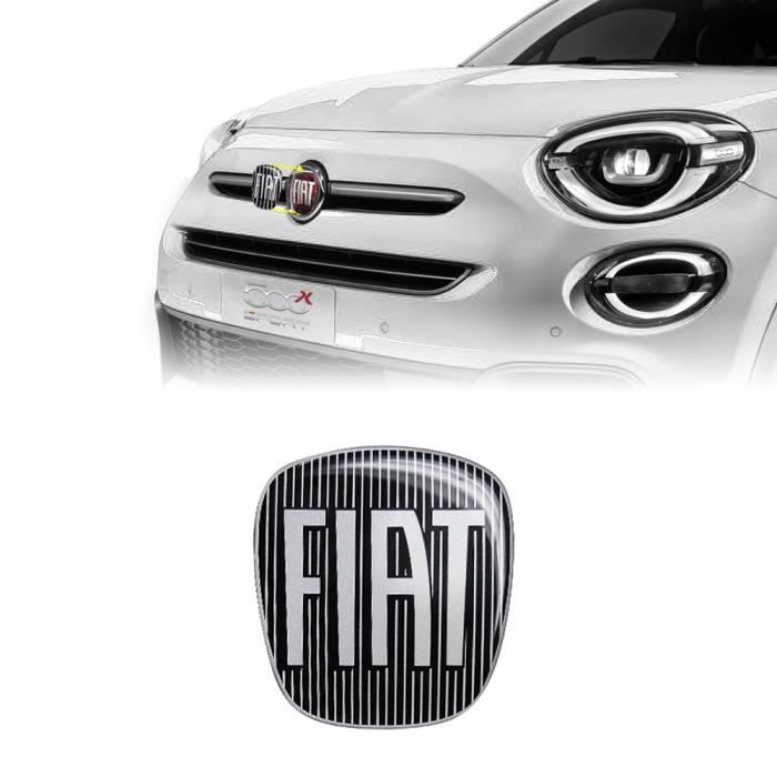 Autocollant Fiat 3D Remplacement Logo Noir pour 500X, Avant