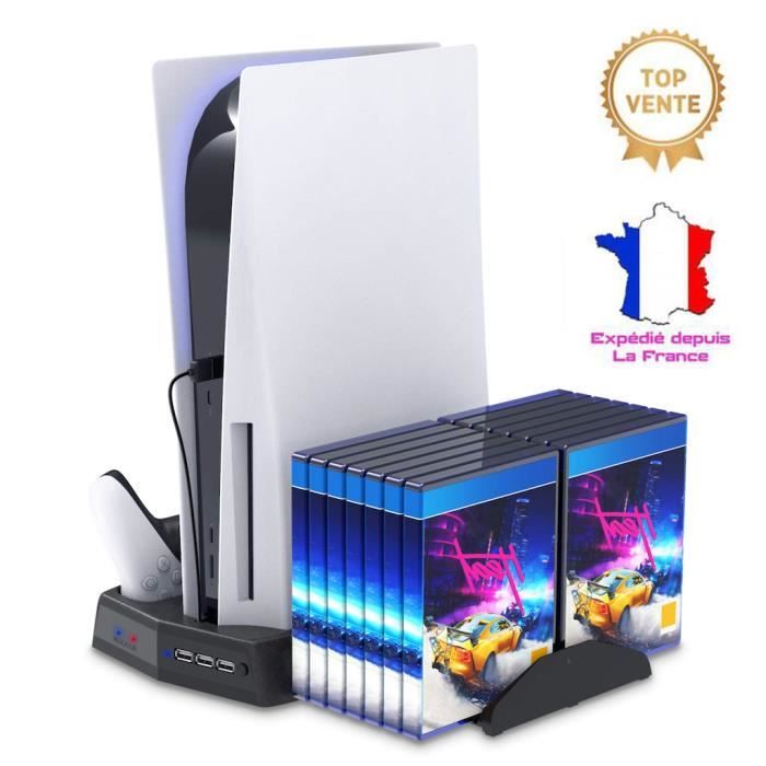Vertical Support pour PS5,Chargeur Station Ventilateur Refroidissement pour PS5 Digital Edition/Ultra HD