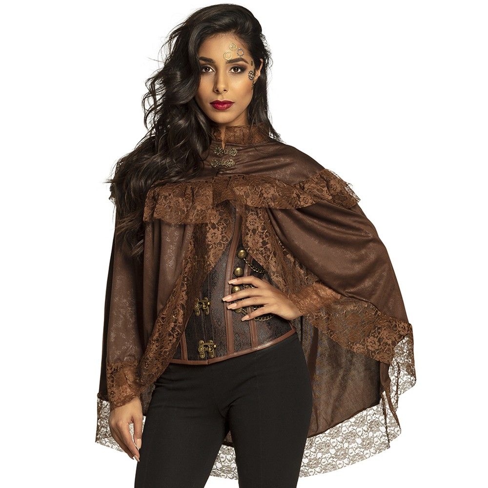 CAPE STEAMPUNK 85 CM BLANC