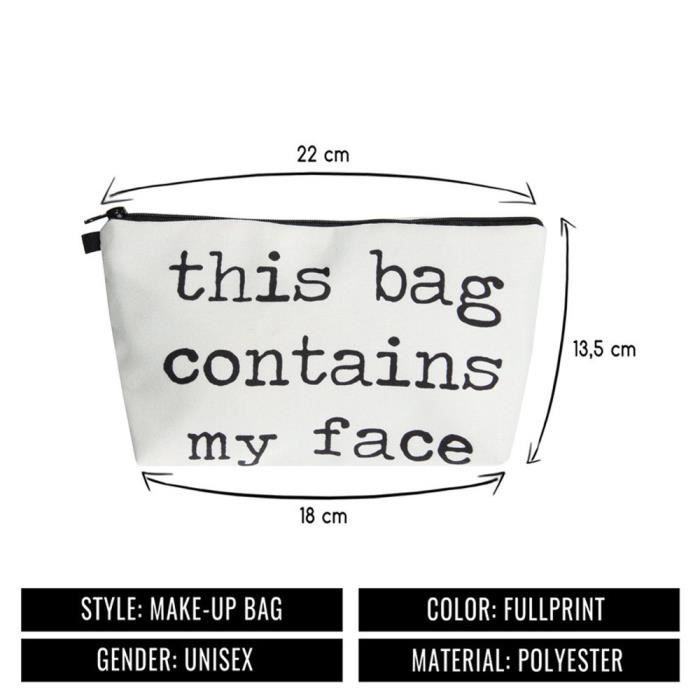 Femmes Lettres Impression Maquillage Sac Cosmétique Rangement De Toilette Voyage Lavage Sac À Main - Biebeiata 116