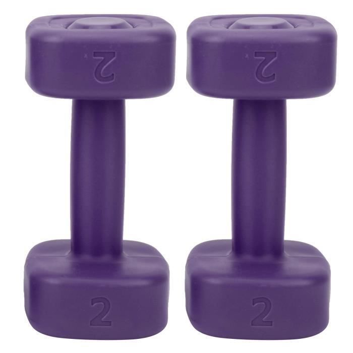 Drfeify Petit haltère 2pcs Haltère 4lb Haltérophilie Fitness Équipement de Perte de Poids de Sport Yoga Musculation(Violet )