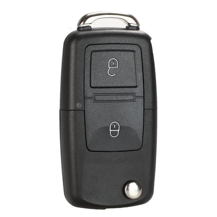 Taille -2 boutons clé télécommande à rabat sans lame, pour VW Volkswagen MK4 Bora Golf 4 5 6 Passat Polo Bora Touran,