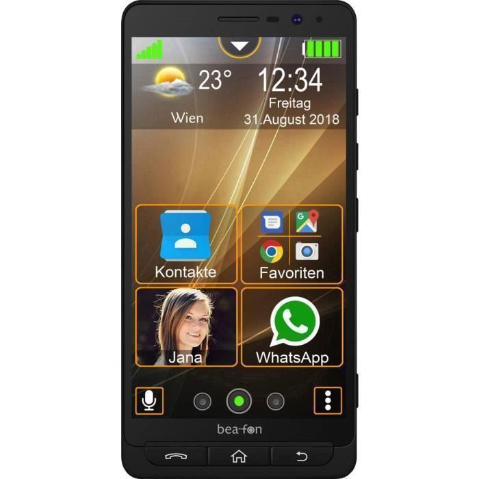 beafon M5 Smartphone pour séniors double SIM 16 Go 14 cm(5.5 pouces) 13.0 Mill. pixelpropre au fabricantnoir