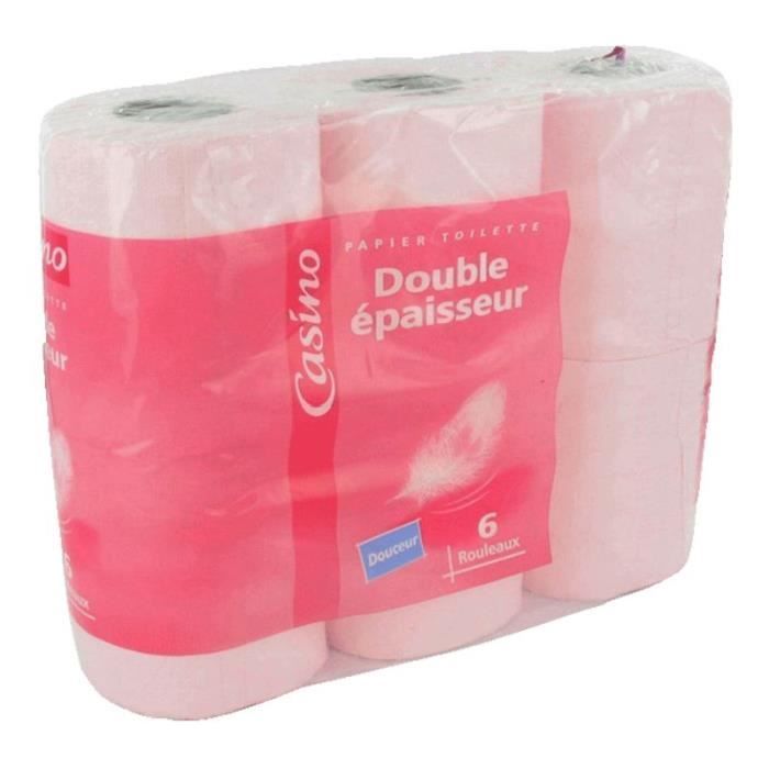 6 Rouleaux de Papier toilette - 2 plis - Rose