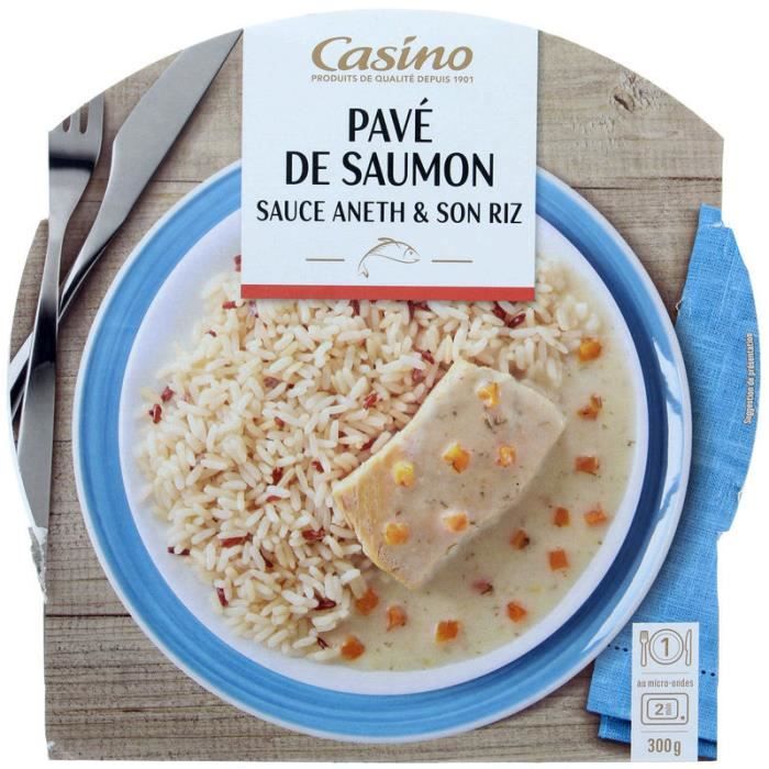 CASINO Pavé de saumon à l'aneth et son riz - 300 g