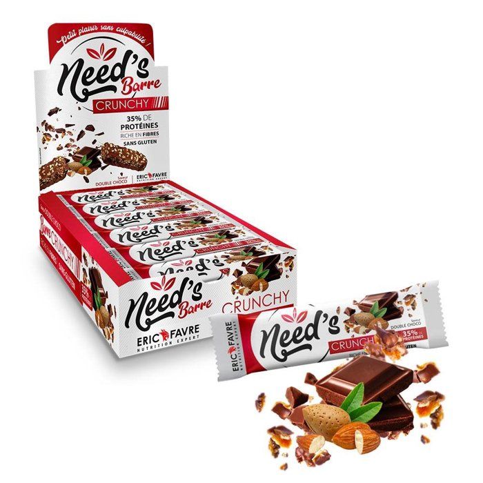Eric Favre - Barres proteinées Need's Crunchy - Double Choco - Barres Proteinees - Double Choco - Display de 12 unités