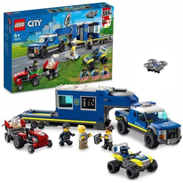 SHOT CASE - LEGO 60315 City Le Camion de Commandement Mobile de La Police, Jouet Aventures avec Tracteur, Drone et 4 Minifigures