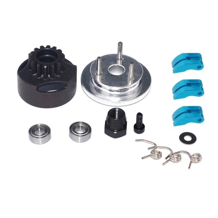 Ensemble de VolantInertie 14T 1/8 RC Voiture Roulement Embrayage Cloche Chaussures Ecrous Ressort