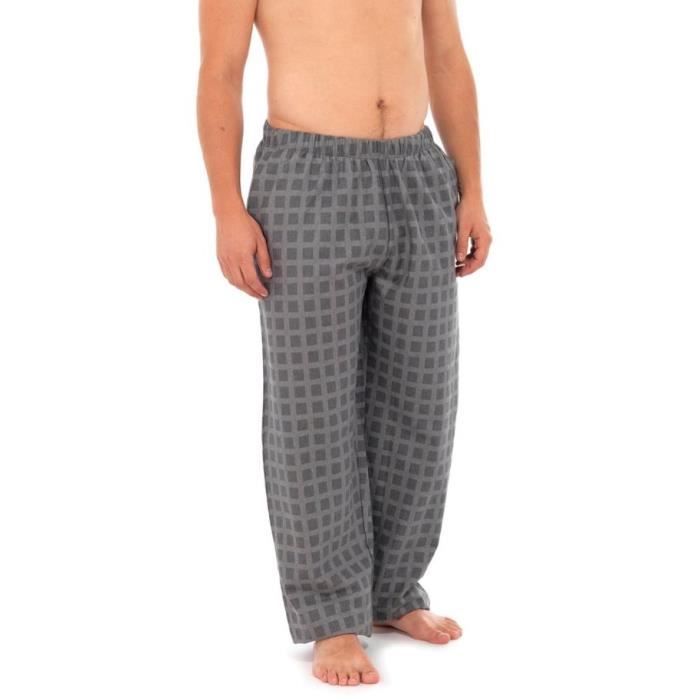 Pantalon de Pyjama Moderne à Carreux Homme Gris