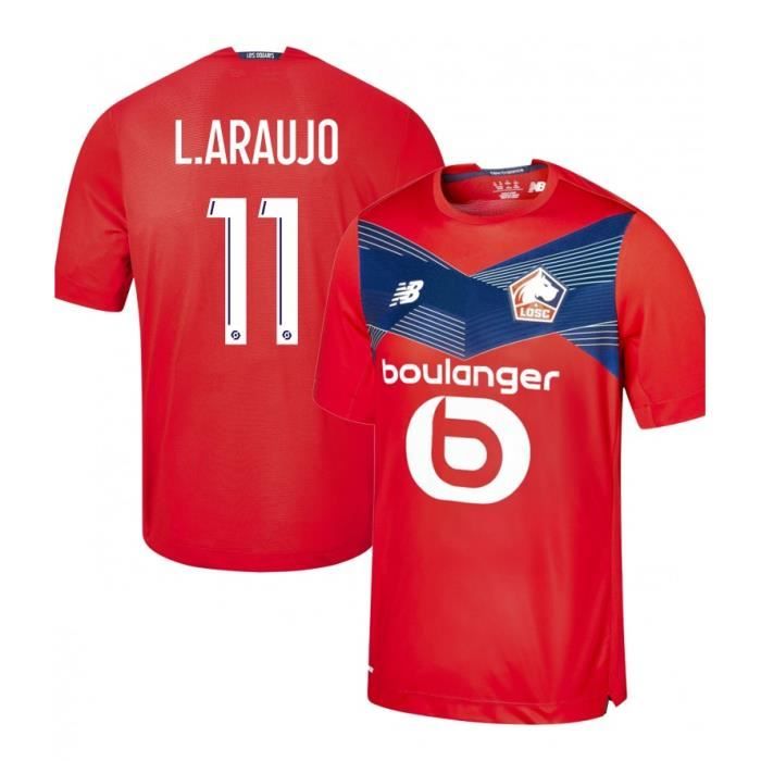 Nouveau Maillot de Foot Lille LOSC DOMICILE L.ARAUJO 2020 2021 Pas Cher pour Homme