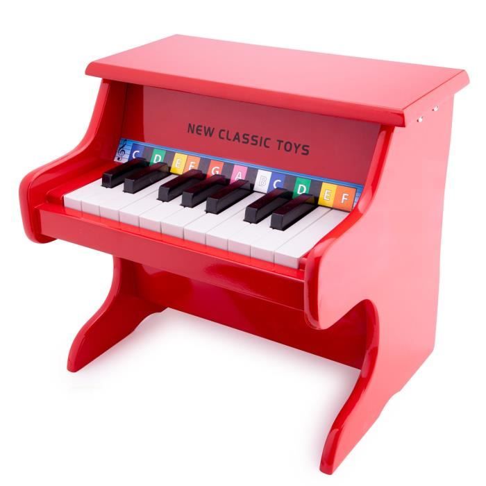 New Classic Toys piano 18 touches junior 32,5 cm bois rouge