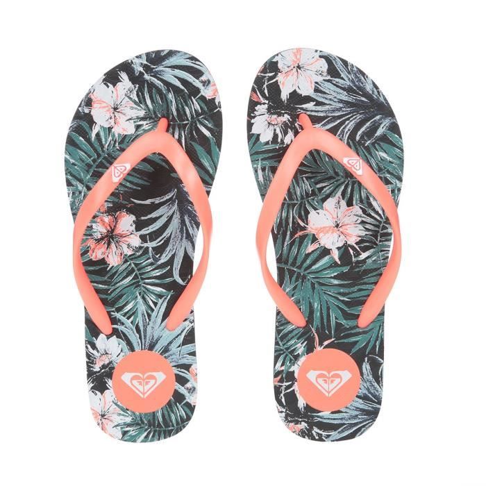 TO THE SEA SLAPS BELHAR Tongs Noir et Orange