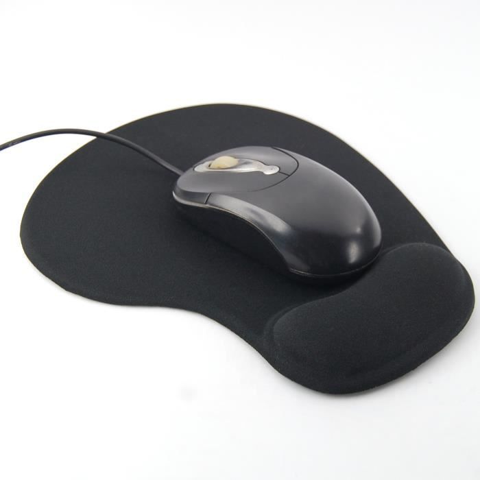 TRIXES Tapis de souris avec repose-poignet en gel confort pour PC - noir