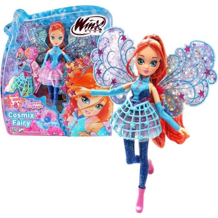 Bloom | Cosmix Fairy | Winx Club | Poupée à Ailes Holographiques Mobiles