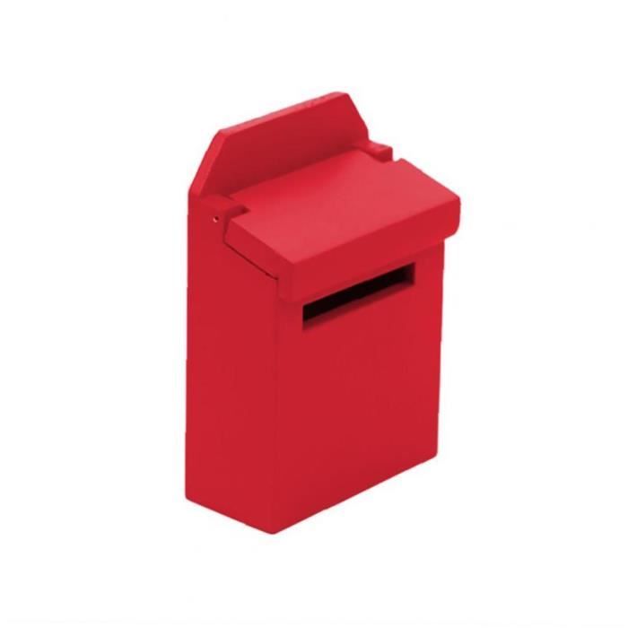 Simulation boîte aux lettres jouet poupée maison accessoires Ensemble mini-boîte en bois pour la décoration rouge