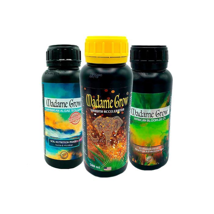 Hormone De Bouturage MADAME GROW Engrais Organique Plantes - Kit Croissance Et Floraison - 100% Naturel - Spécial Culture Intérieure Engrais Croissance Floraison Intérieur