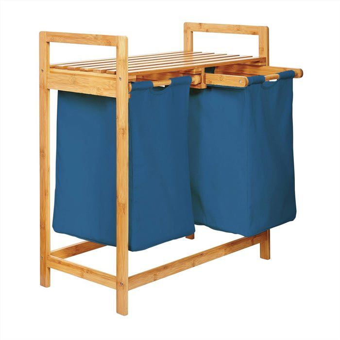 Lot De 2 Sacs à Linge 50x75cm En Coton 100% - Extra Larges, Durables Avec Cordon De Serrage - Gris