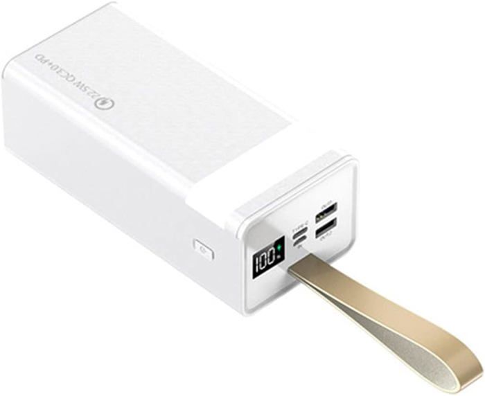 Batterie Externe Power Bank 50 000 MAh 66W - Charge Rapide USB-C, Multi-ports, Pour Téléphone, Tablette, Ordinateur Portable