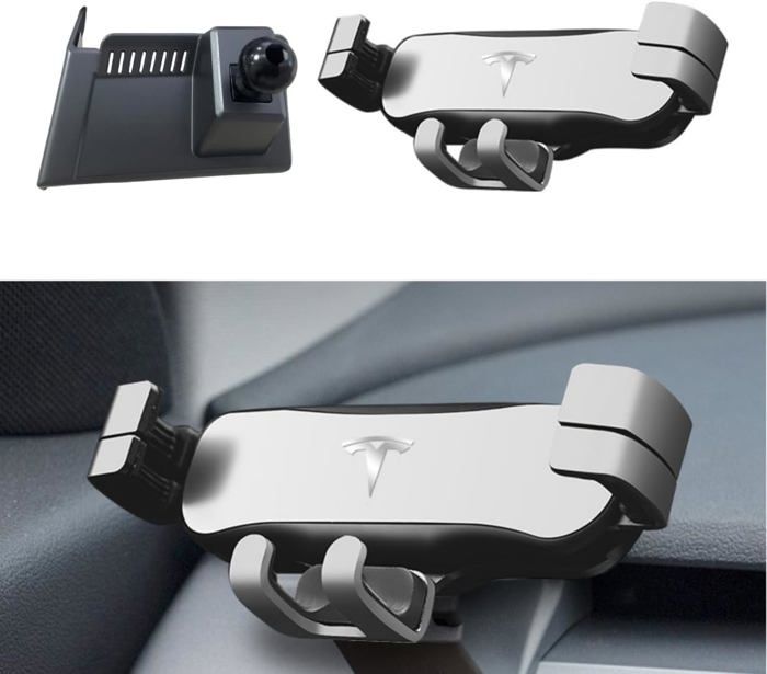 Support Téléphone Magnétique Pour Tesla Model Y 2020-2024 Et Model 3 2016-2023 - Fixation Grille Aération, Force Puissante, Angle Réglable