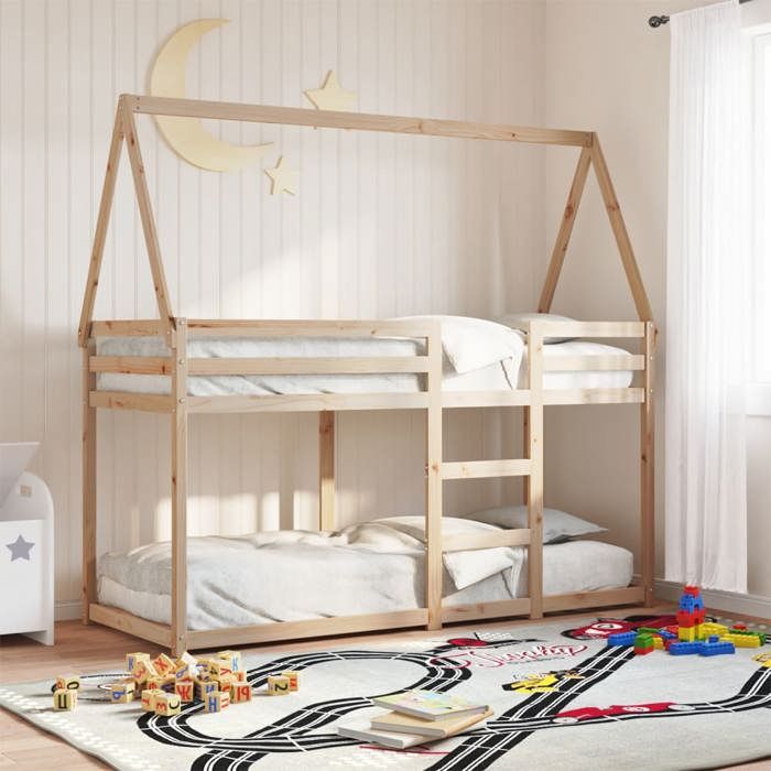 vidaXL Lit superposé sans matelas 80x200 cm bois de pin massif 3282081