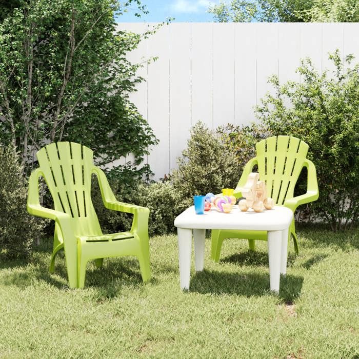 SALE 2025Chaises de jardin pour enfants - lot de 2 - Fauteuils de Jardin - vert 37x34x44 cm PP - 37x34x44 cm 3 2 Kg 9502