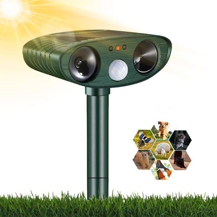 Ahlsen Répulsif Chat Ultrason, Repulsif Chat Solaire, Étanche Repulsif