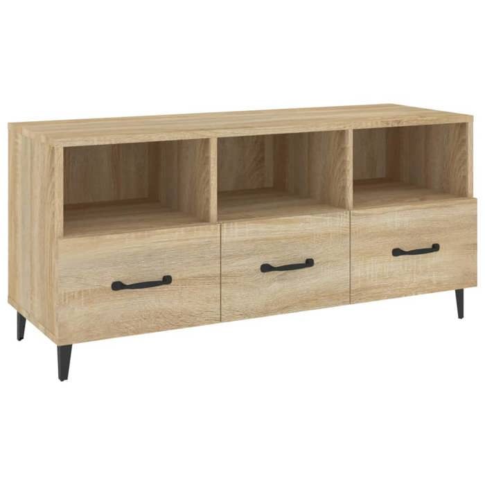 Meuble TV Helloshop26 - Buffet Bas Marron 100x40x50 Cm - étagère Multimédia