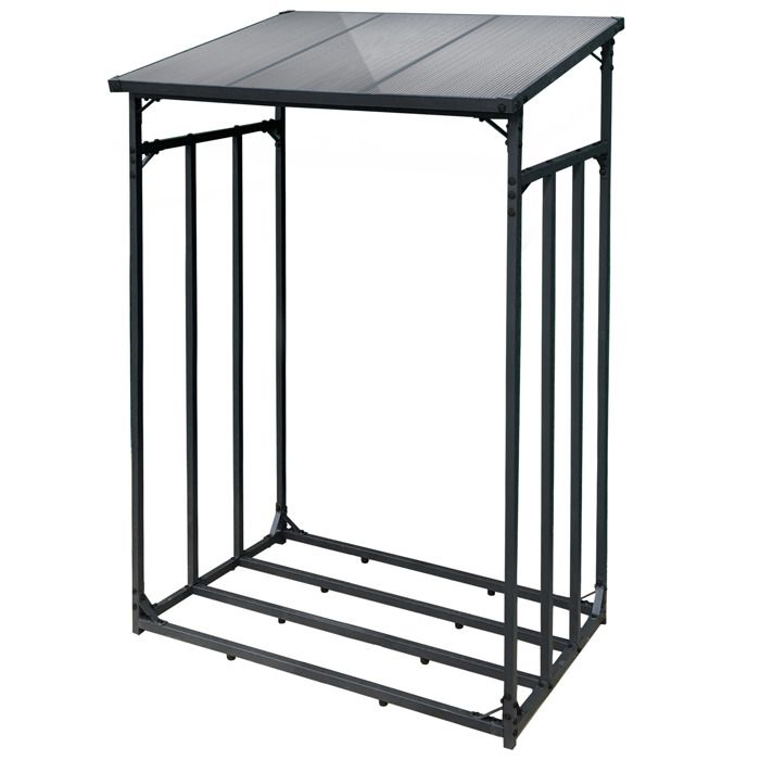 Toboli Range-Bûches Extérieur 133 x 83 x 185 cm Métal Revêtement poudre Charge1500 kg Etagère pour Bois de Cheminée Résistance aux i